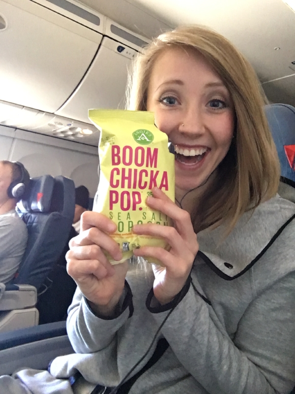 Elizabeth loves her popcorn!