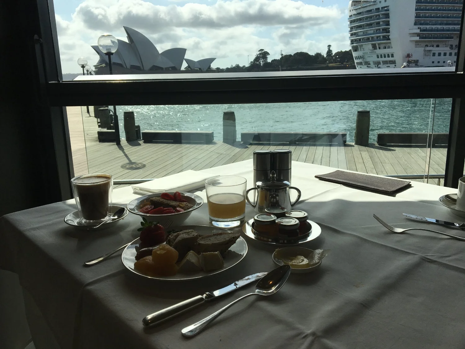 Breakfast views from the Park Hyatt Sydney