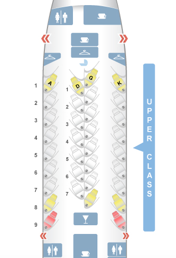 VIRGIN ATLANTIC UPPER CLASS SEAT MAP