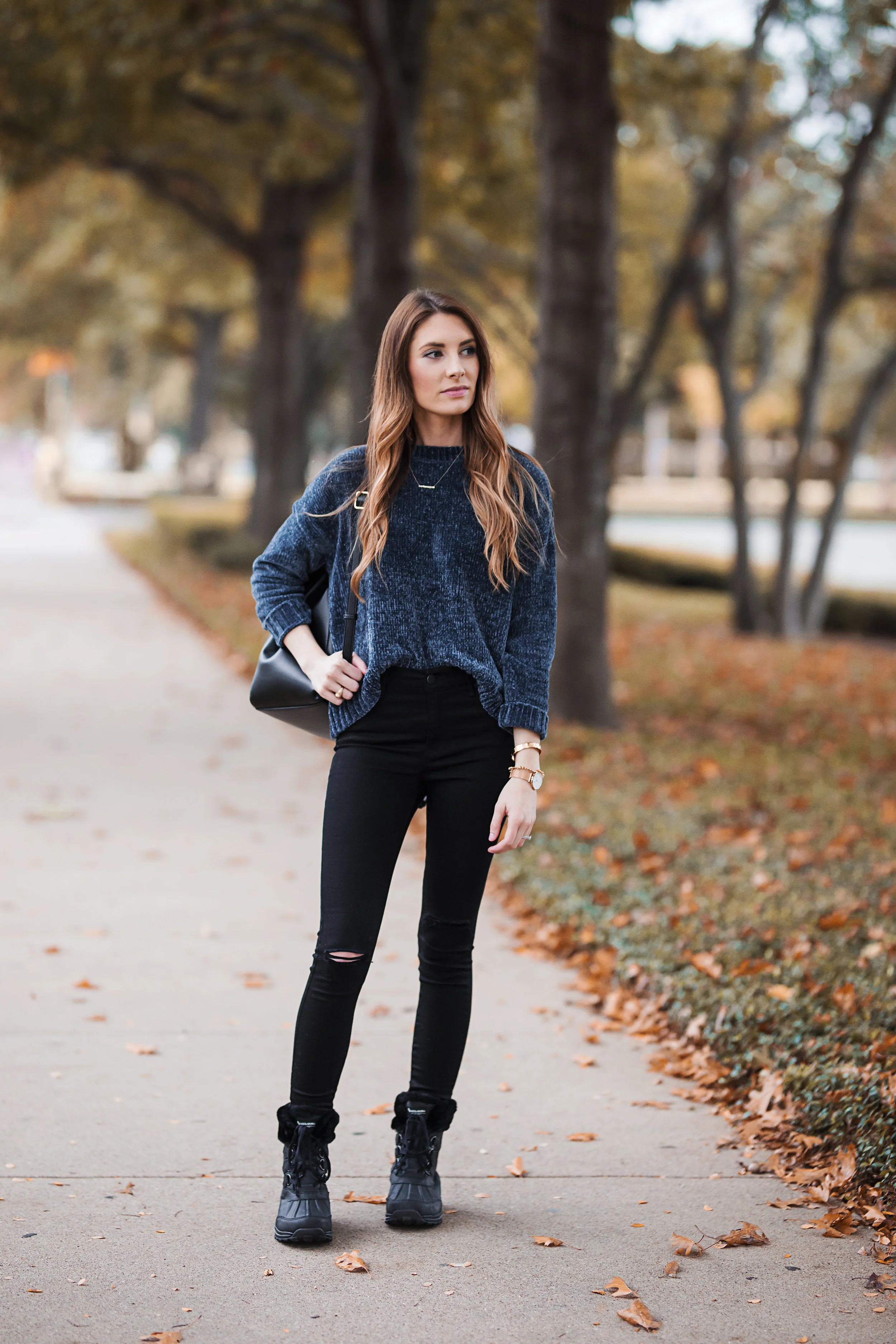 blue chenille sweater