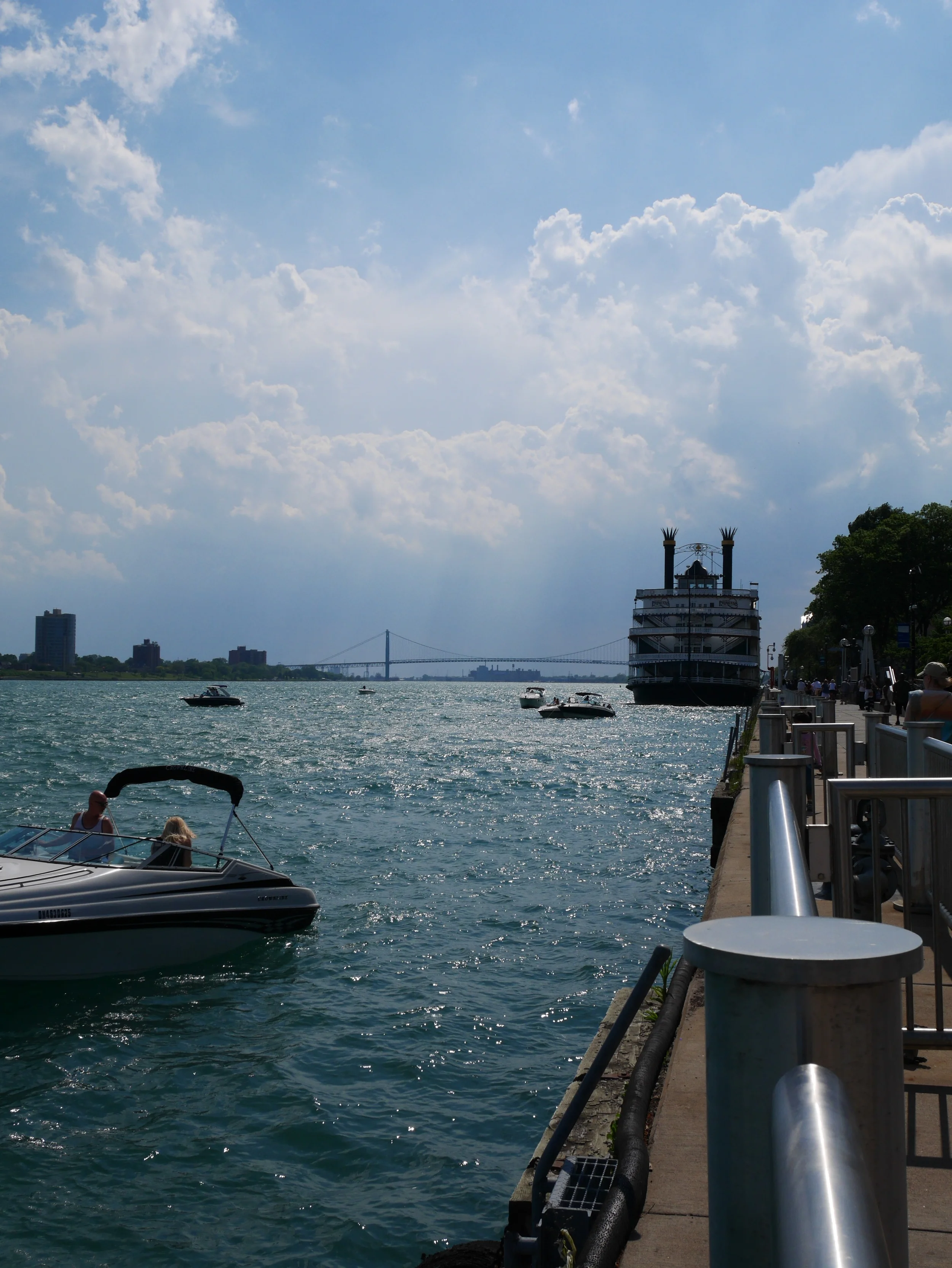 Walk along the water, take in a view of the Bridge to Canada and Canada!