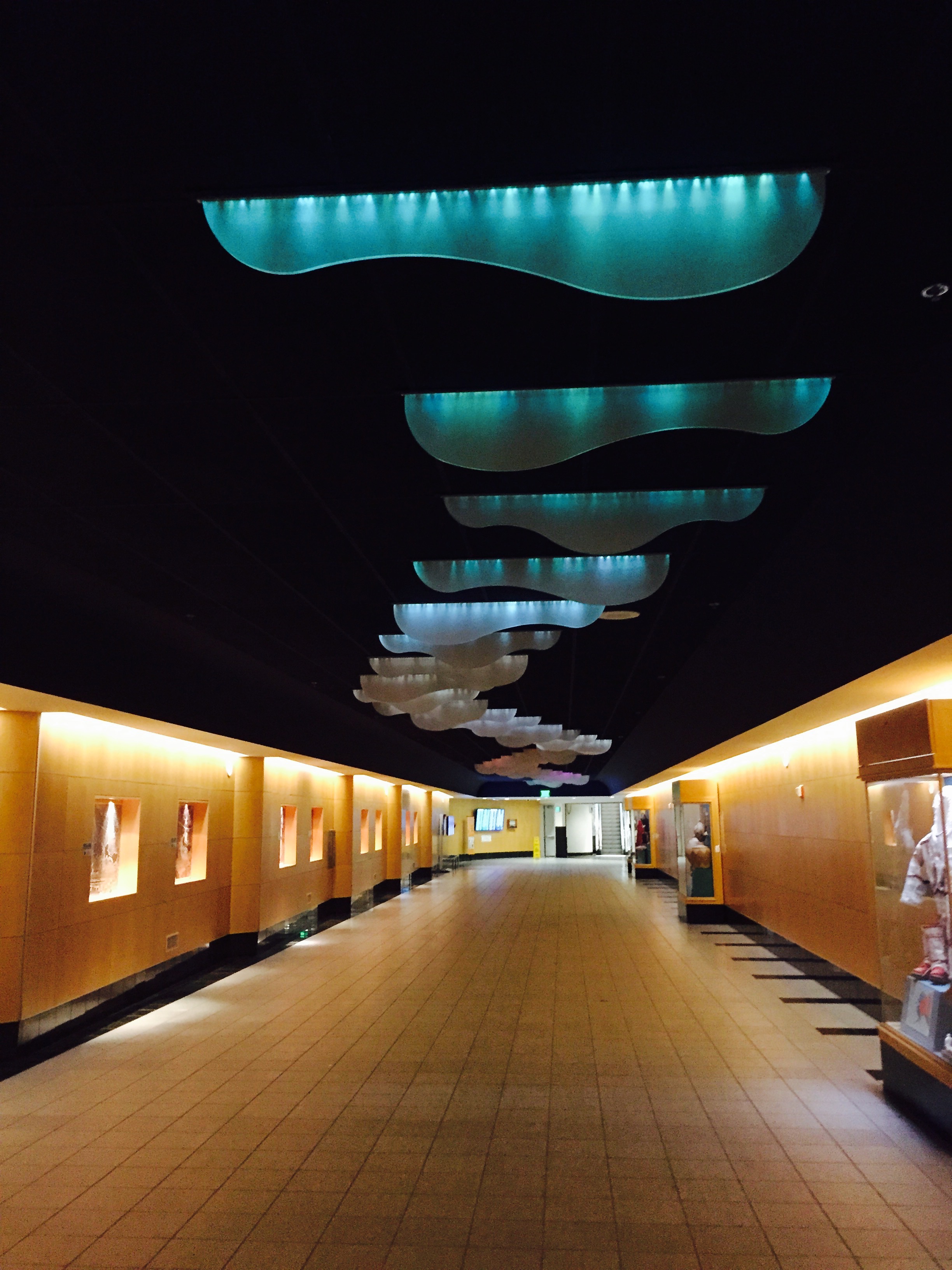 Exiting the Anchorage Airport. Love the Aurora installation