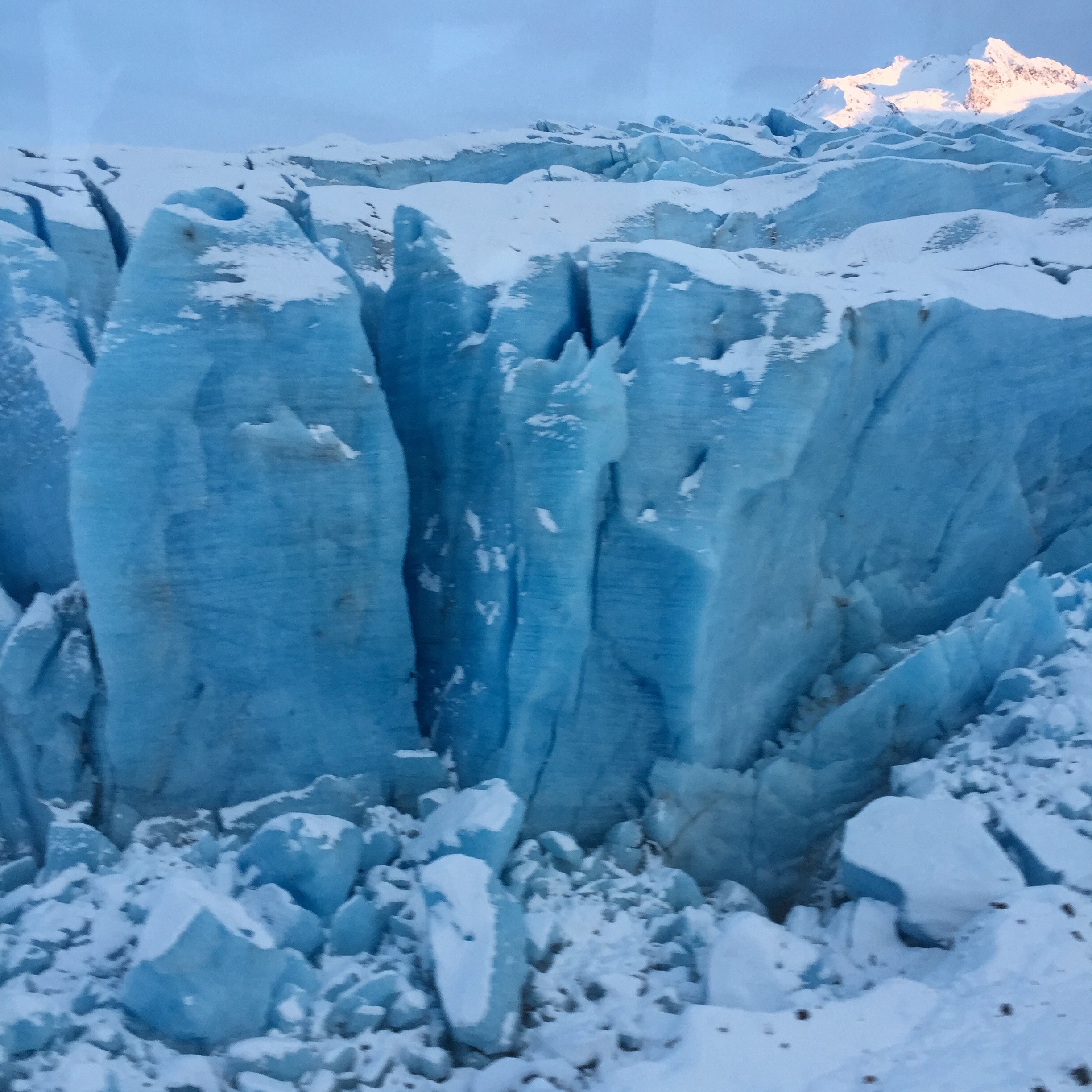 Flying past the first glacier