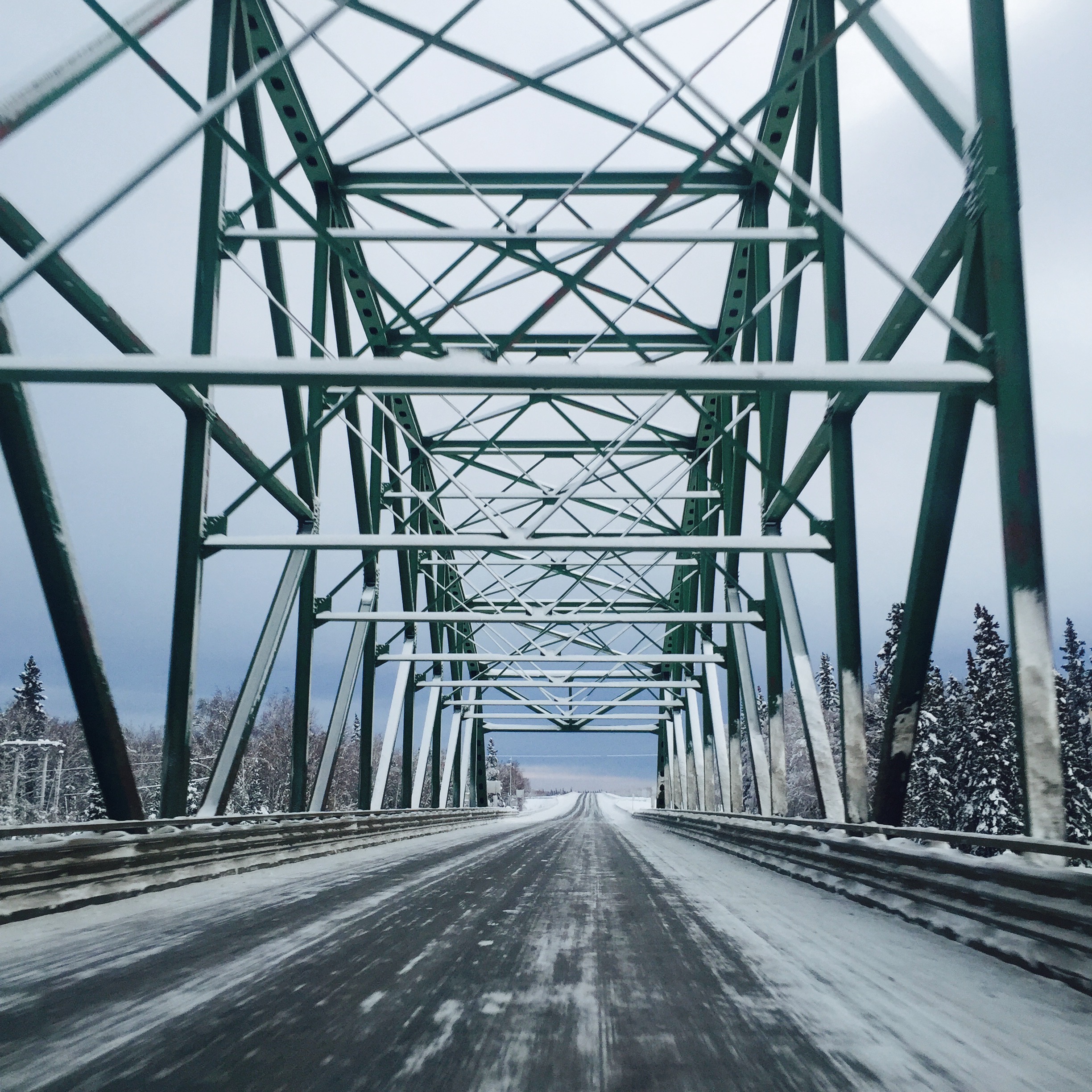 snowy bridge