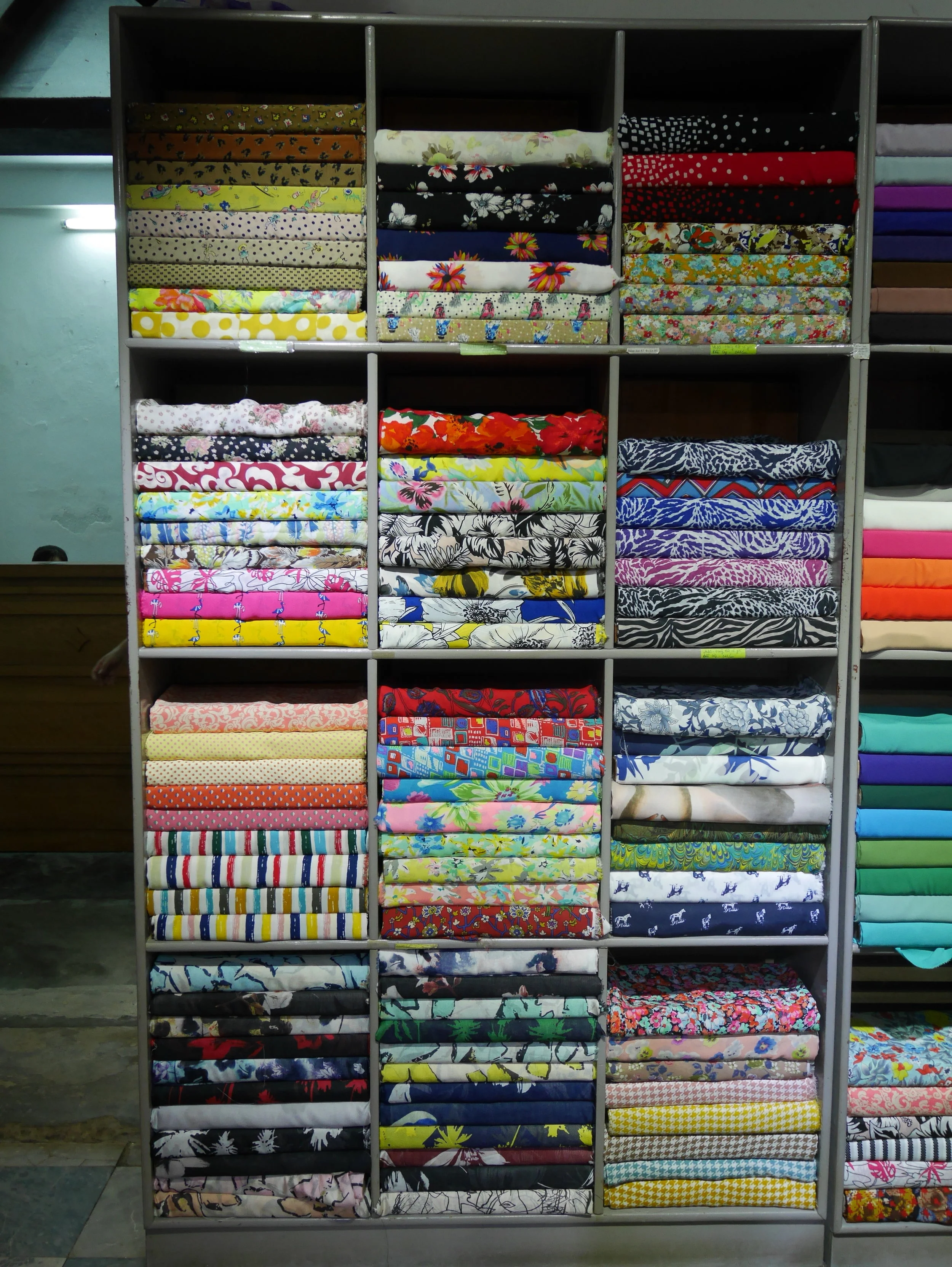 shelves and shelves of fabric to choose from