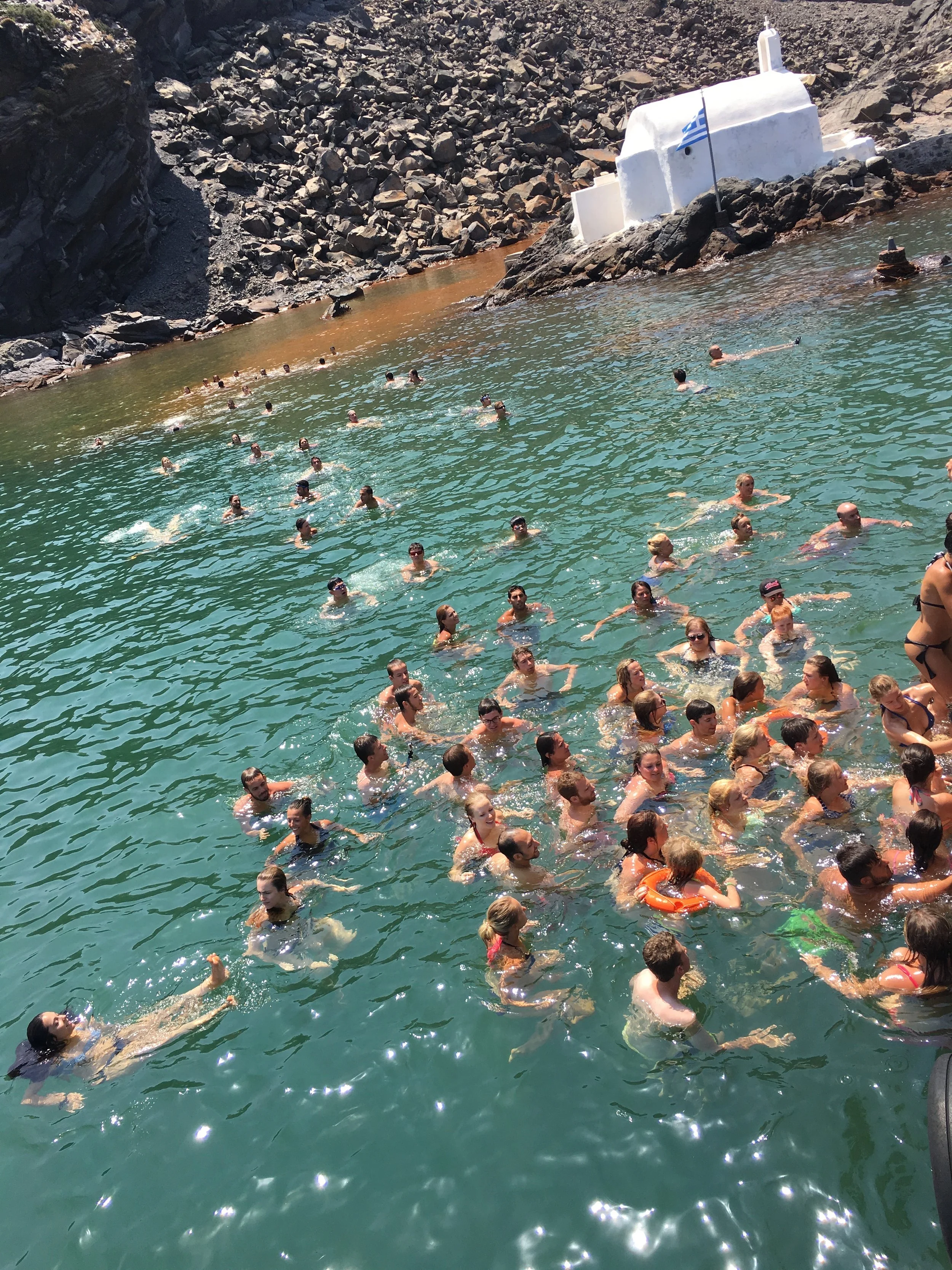 All the folks waiting to climb back on the boat. Hope you can stay afloat!