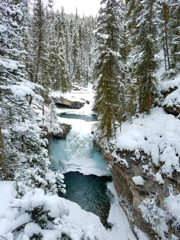 Johnston Canyon winter comparison