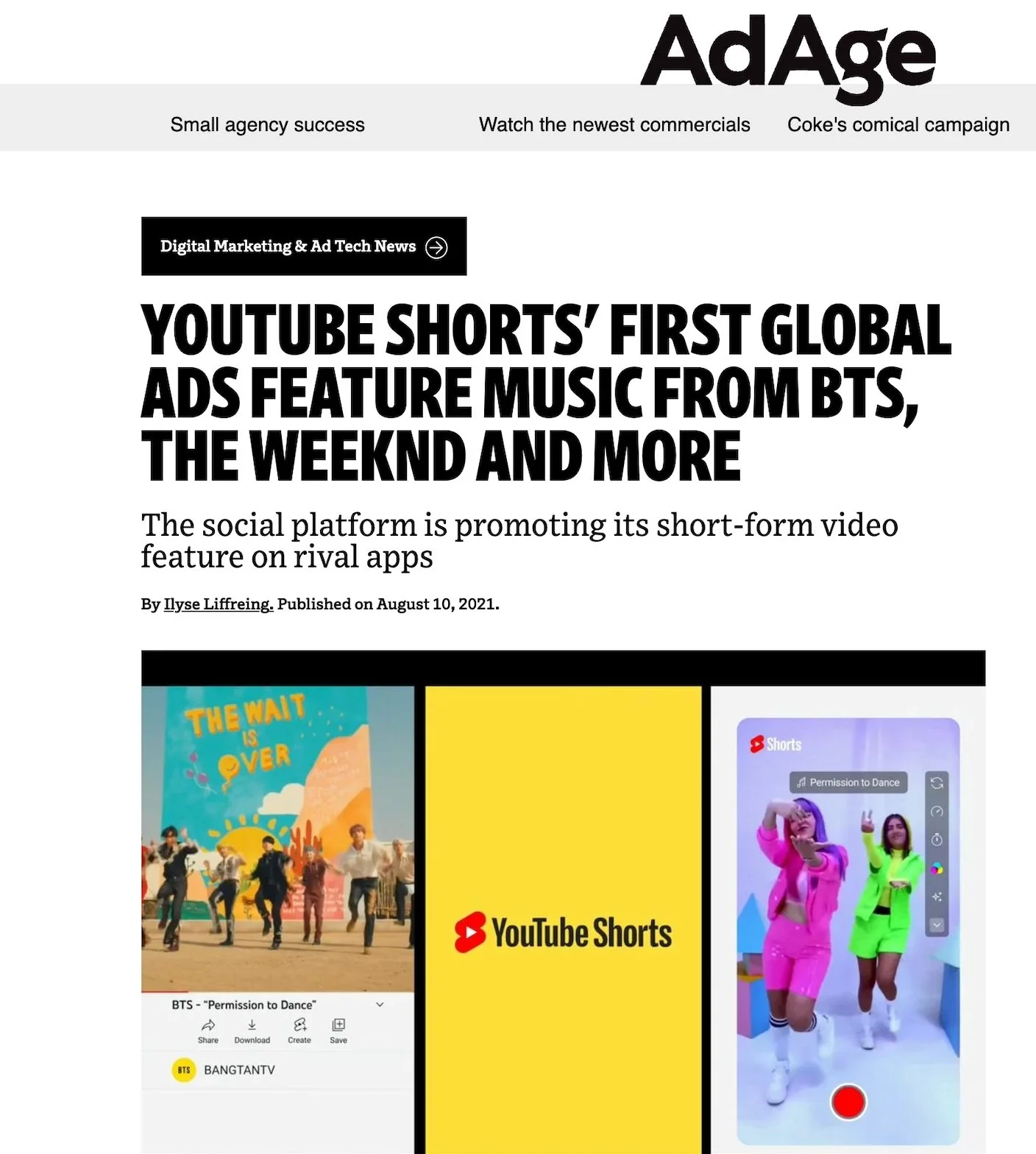  Helped my friends at Supernatural (formerly Interesting Development) win the a Google YouTube project to launch Shorts .  