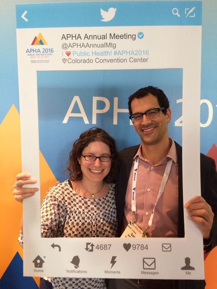 Gary cheesing at the APHA photo booth with good friend Sarah Lipton-Lubet from National Partnership for Women & Families