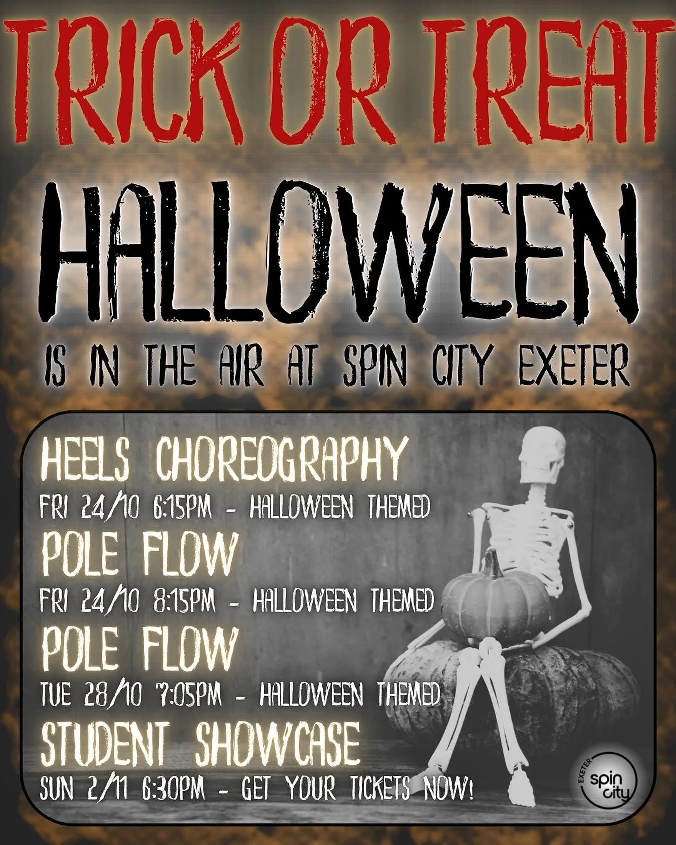 ๐ณ๐๐๐๐๐๐๐๐ ๐ฟ๐๐๐๐๐๐๐ ๐ 
Halloween is well and truly taking over! Over the next two weeks, we’ve got three themed classes, our annual Student Showcase, and plenty of spooky photo opportunities in other classes too ๐ท๏ธ๐‍โฌ๐ธ๏ธ