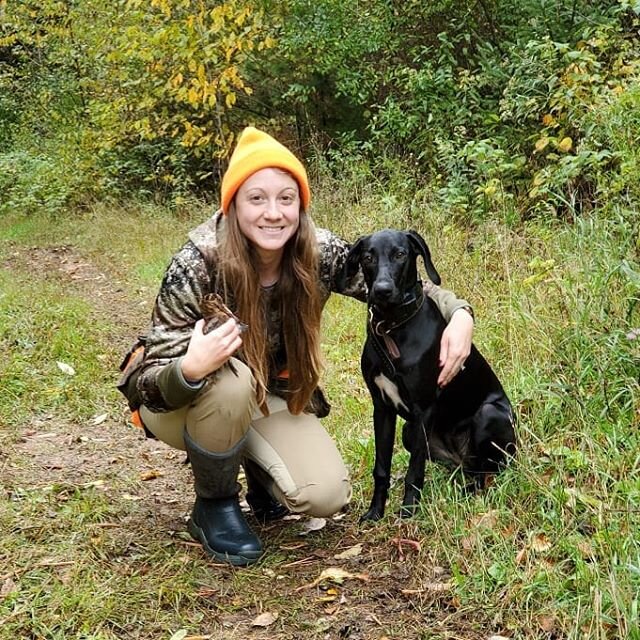 First timberdoodle for this awesome pair!! #challengeaccepted #scolopax #timberdoodle #forest #shorebird #northwoods #huntsafe #wisconsin  #girlsanddogsrule #gsp #dreamteam !