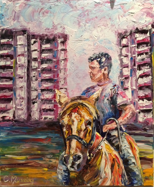 'Urban Cowboy' Oil Painting