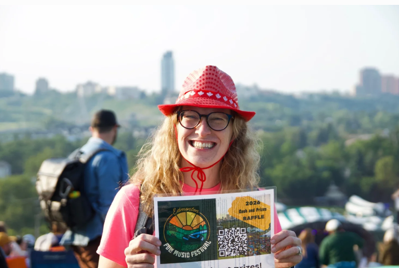 “I used to come to the Folk Fest just as an attendee, but this year I thought.. what the heck, I should just volunteer! So I applied and got accepted and here I am. I like where I’m at right now at the top of the hill, I just get such a beautiful v