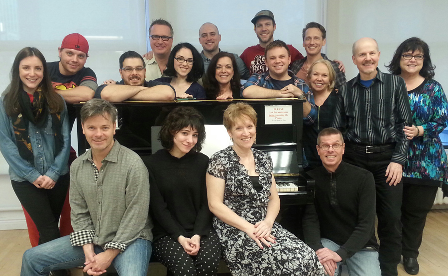 The entire company of The Donner Party Table Reading