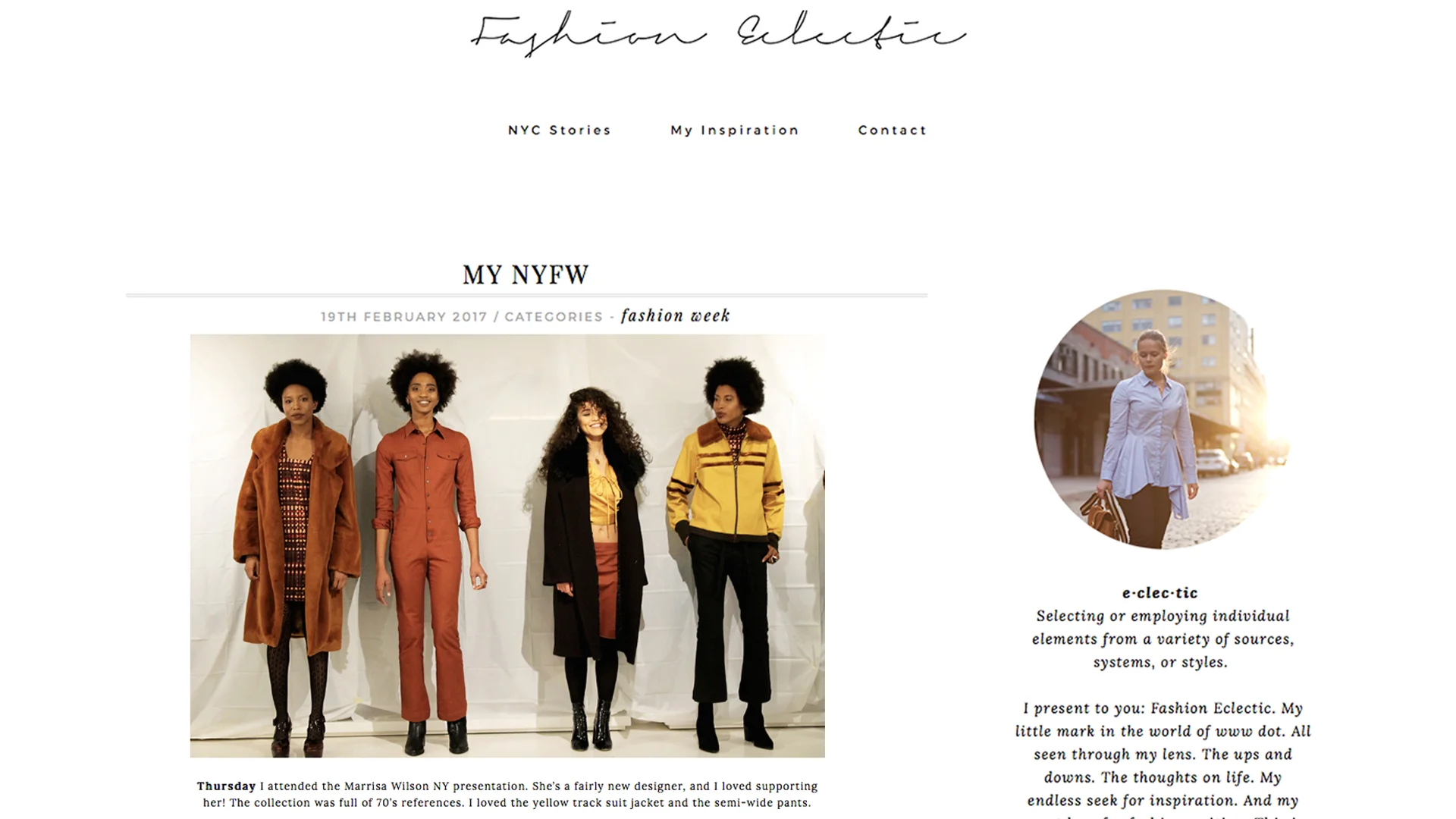FASHION ECLECTIC - MWNY FW17 PRESENTATION