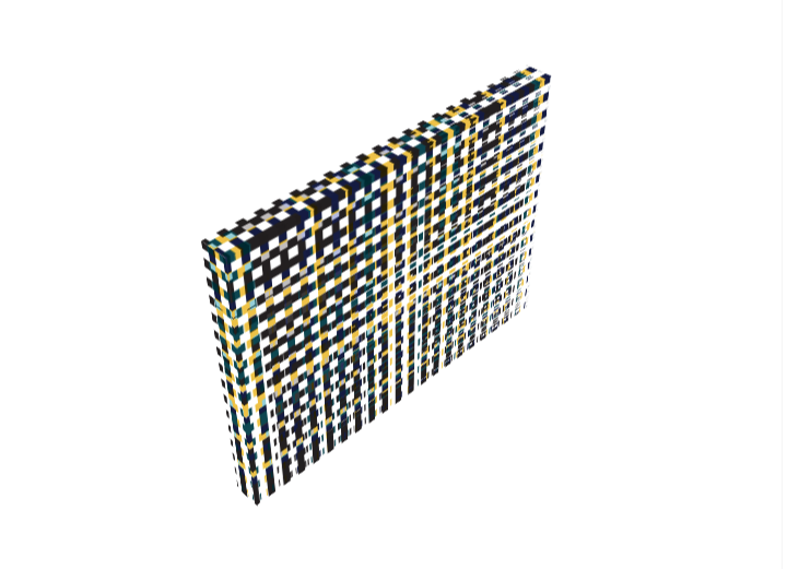 Multi Color Digital Plaid Wall Decor right side view