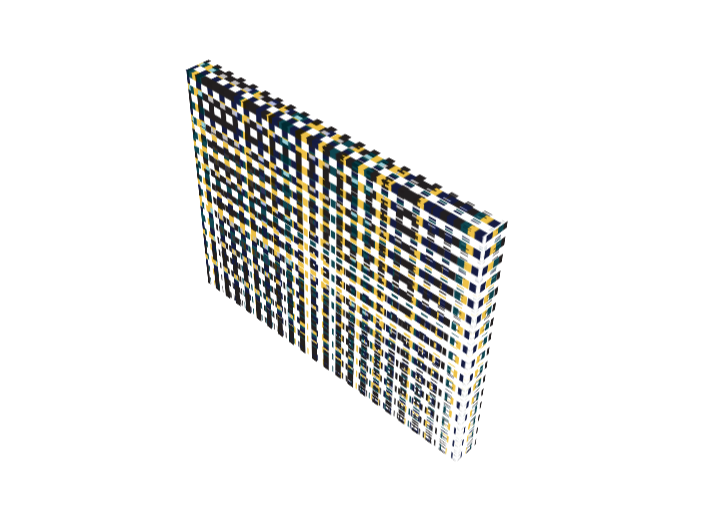 Multi Color Digital Plaid Wall Decor left side view