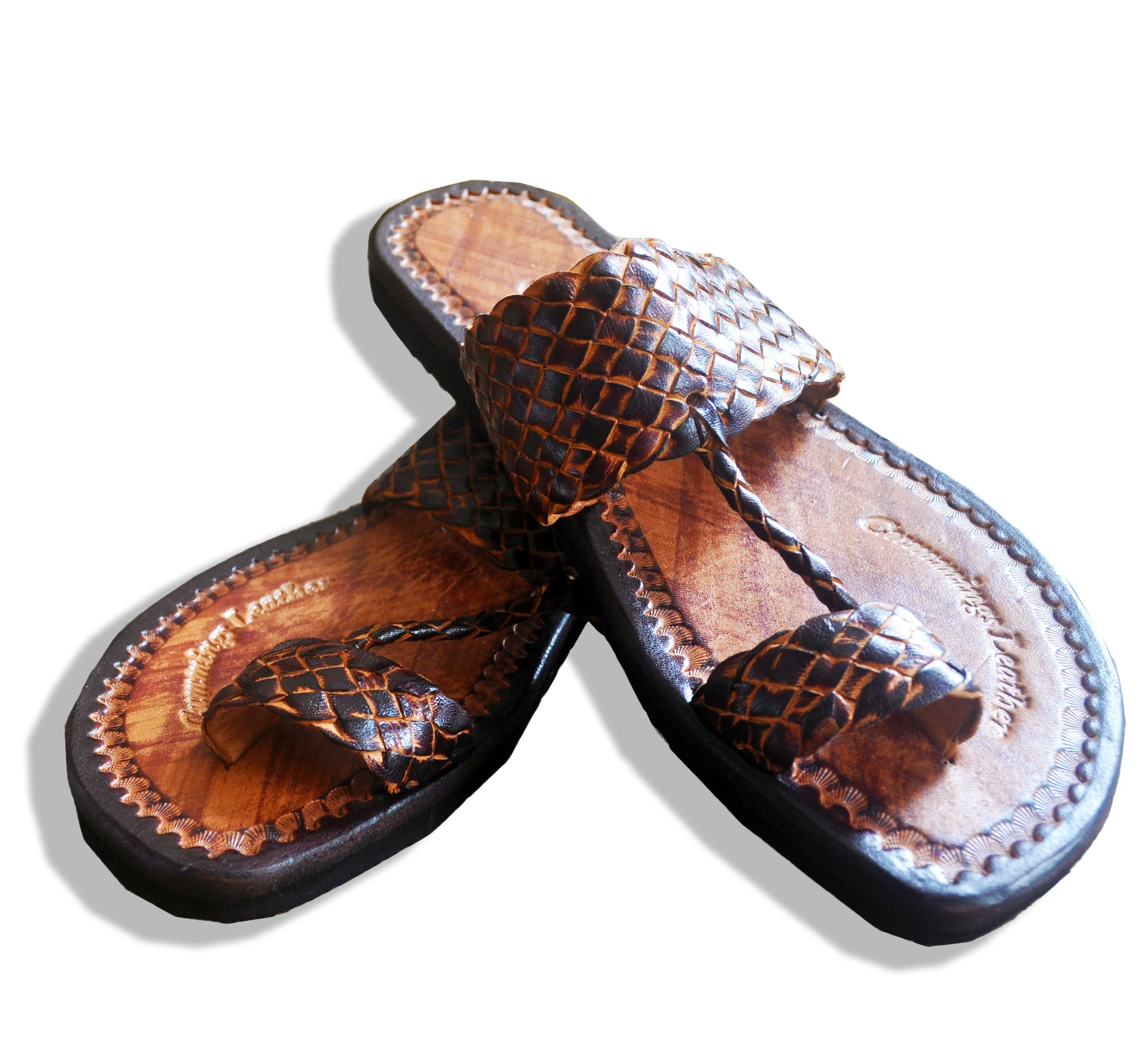 HERITAGE by Marrisa Wilson NY leather chestnut braided sandals detail view