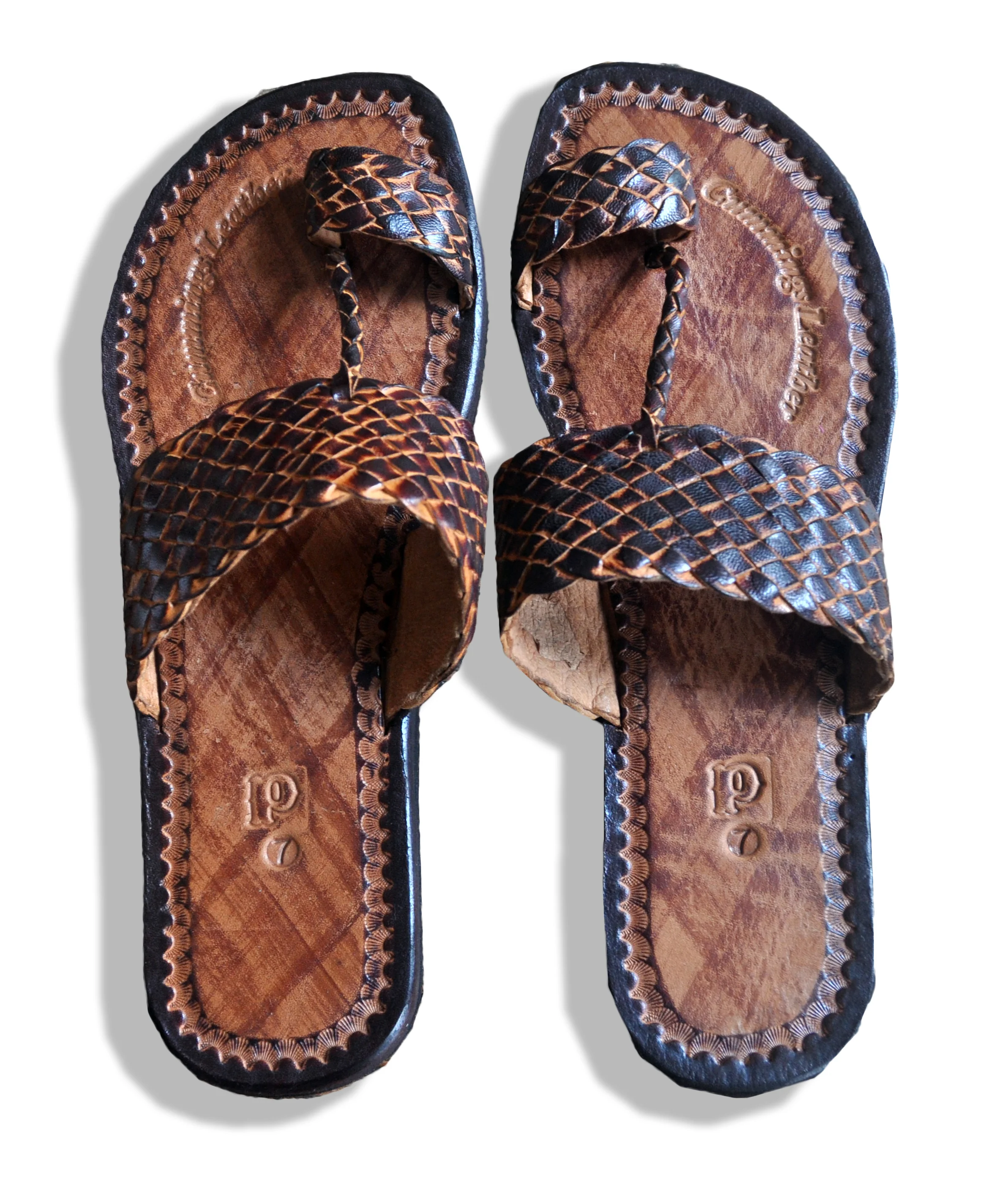 HERITAGE by Marrisa Wilson NY leather chestnut braided sandals front view