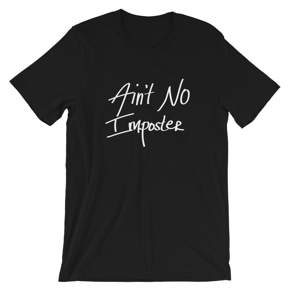 Ain't No Imposter Black Cotton Short Sleeve Tee