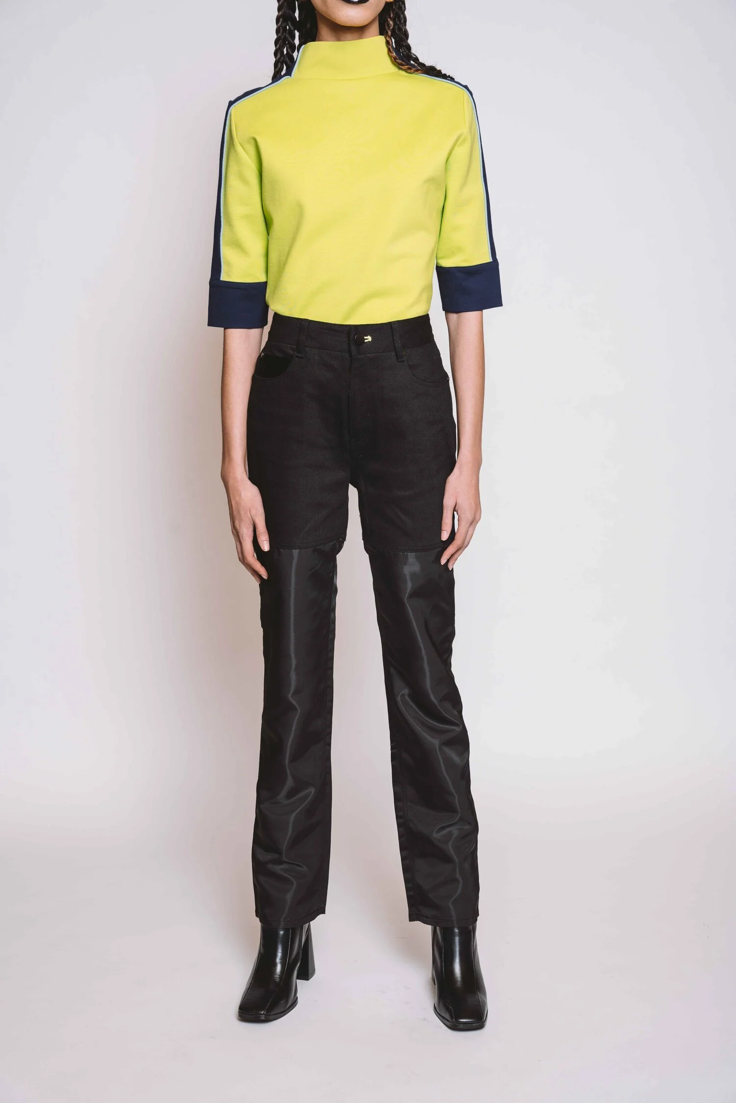 Jessie Fabric Block Jeans - Black