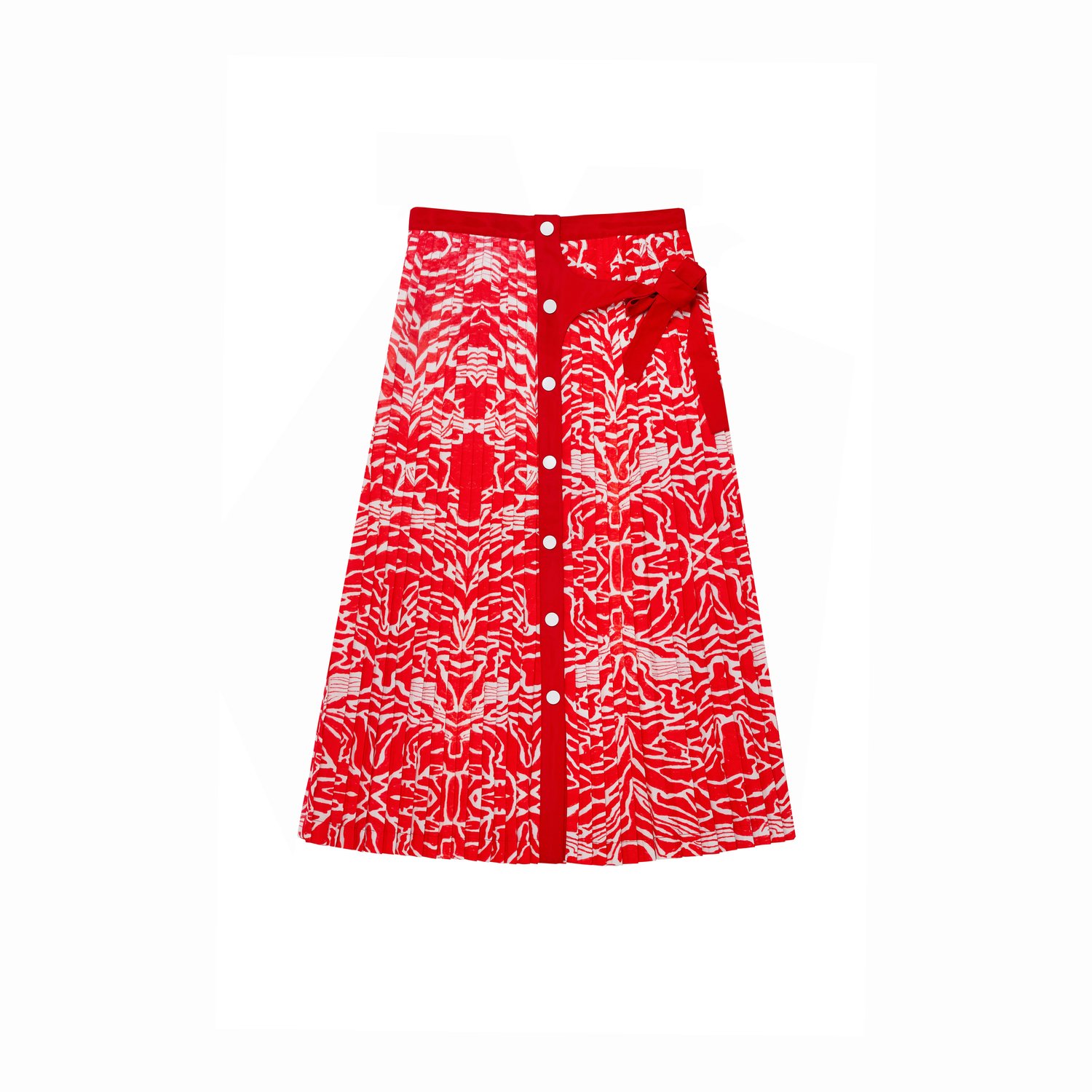 Mimi Shiny A-Line Pleated Skirt - Grenadine Multi-Print | Marrisa Wilson NY