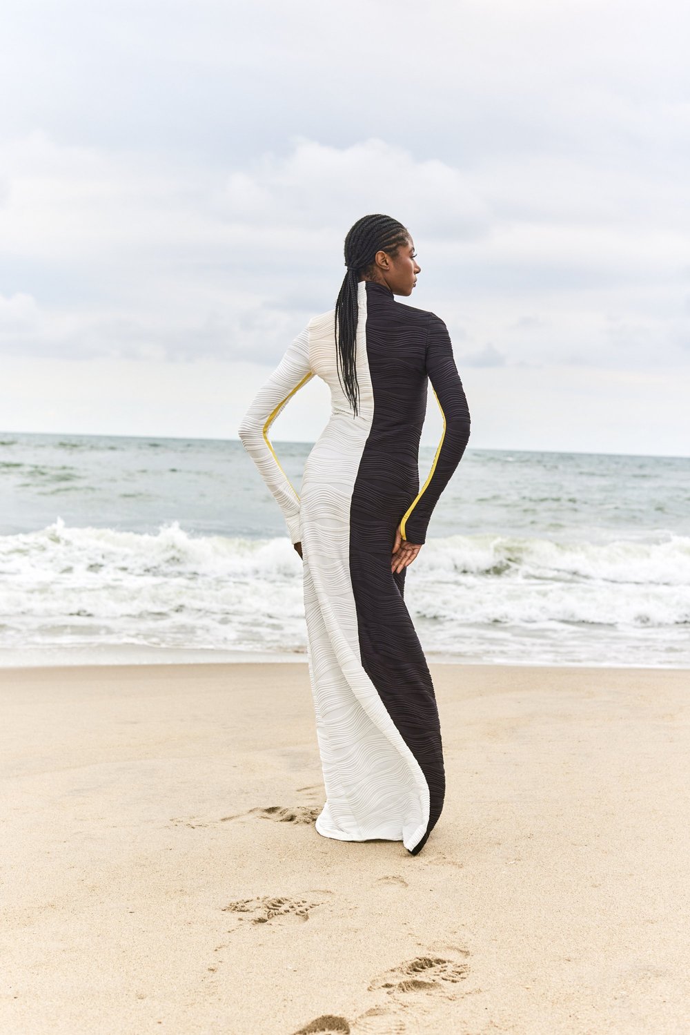 Tia Plisse Split Maxi Dress with Cut Out | MARRISA WILSON New York