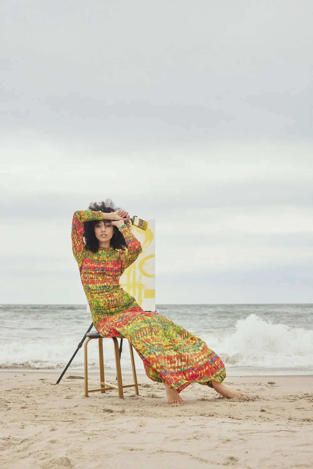 orange and white zig zag dress Simone Printed Smocked Maxi Dress - Orange Zig Zag Print