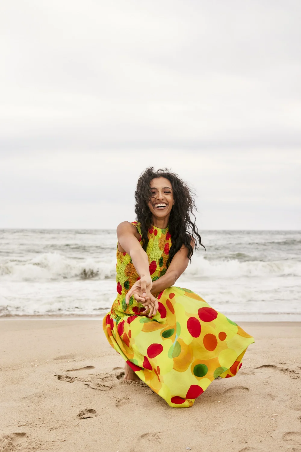Naya Printed Sleeveless Smocked Midi Dress | MARRISA WILSON New York