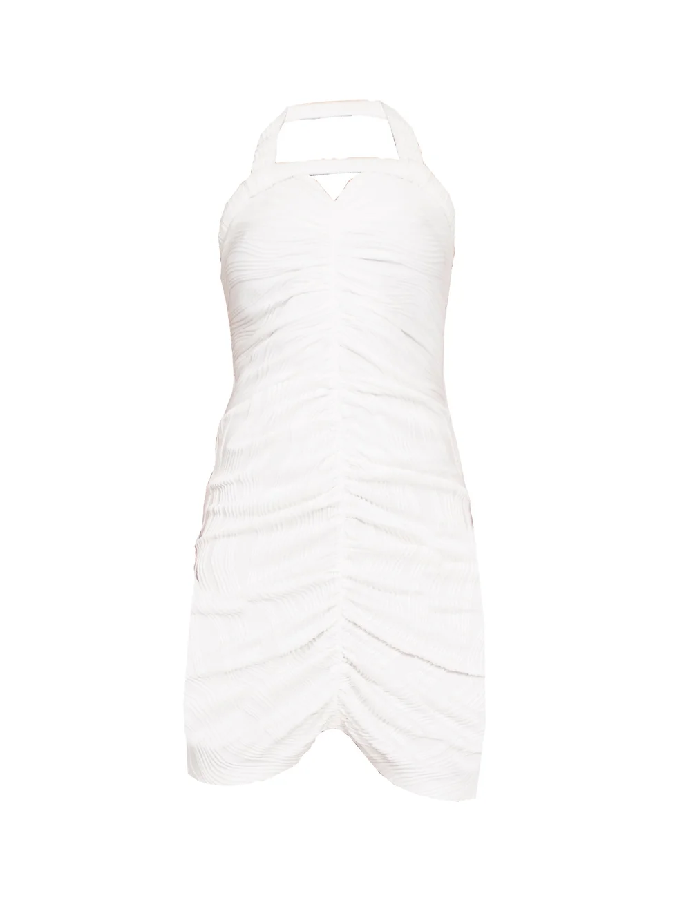 slim fit dress slacks Beige Halter Strap Pleated Short Dress