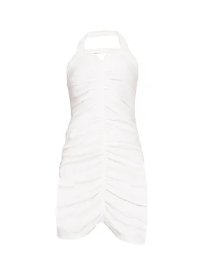 Tay Plisse Ruched Mini Dress - White | MARRISA WILSON New York