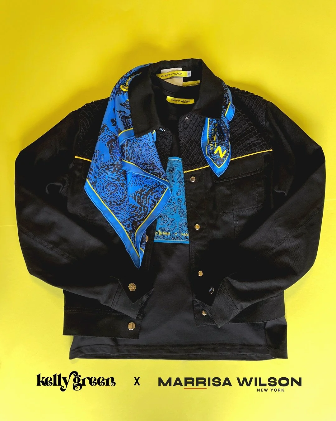 Introducing: The Kelly Green x MARRISA WILSON: Corner of My Dreams Capsule.

A performance-ready trio shaped by Kelly&rsquo;s fantastical album world: a silk scarf, graphic tee, and tour trucker jacket designed as collectible keepsakes from this era.