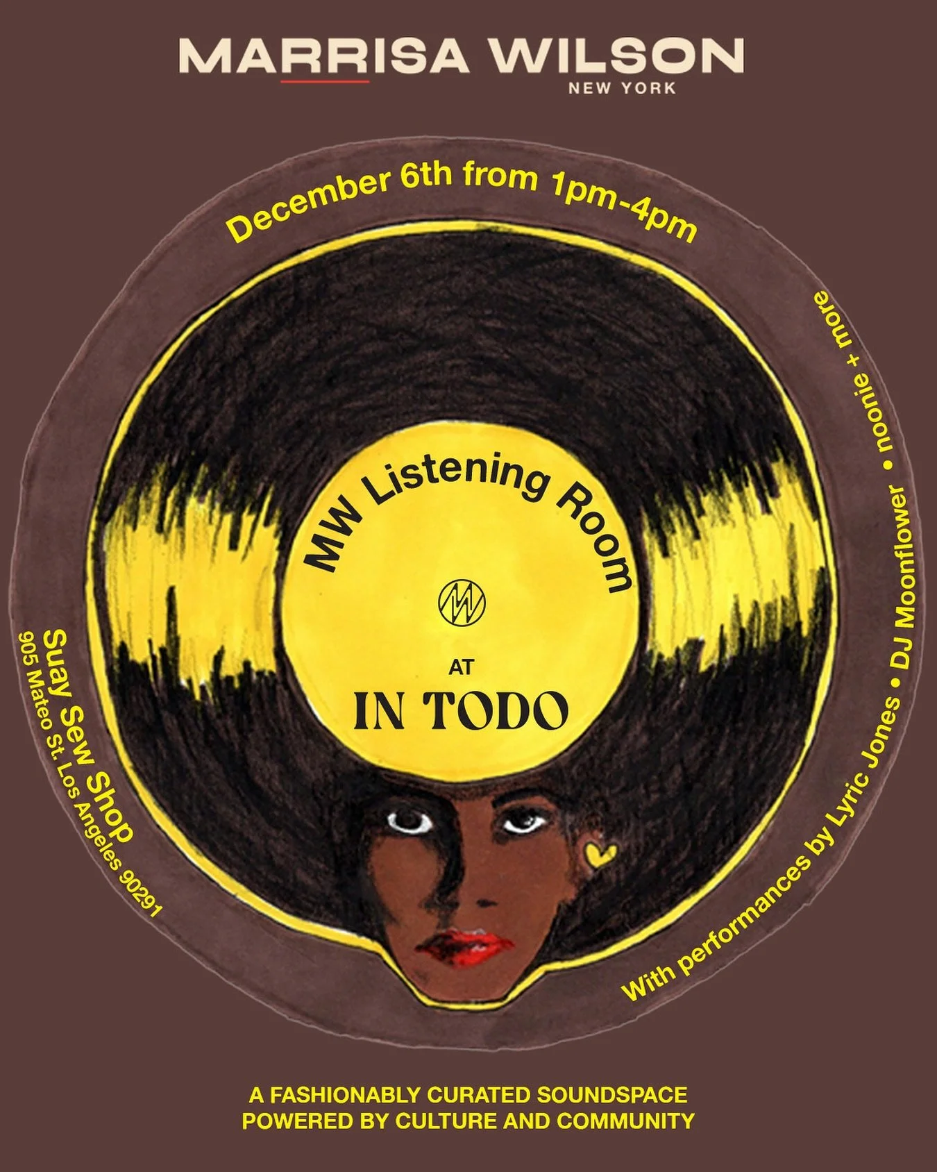 Introducing: The MW Listening Room with @intodo.us at @suaysewshop 💛

Join us at IN TODO Holiday Market on December 6th from 1&ndash;4pm for the debut of the MW Listening Room &mdash; a fashionably curated soundspace powered by culture and community