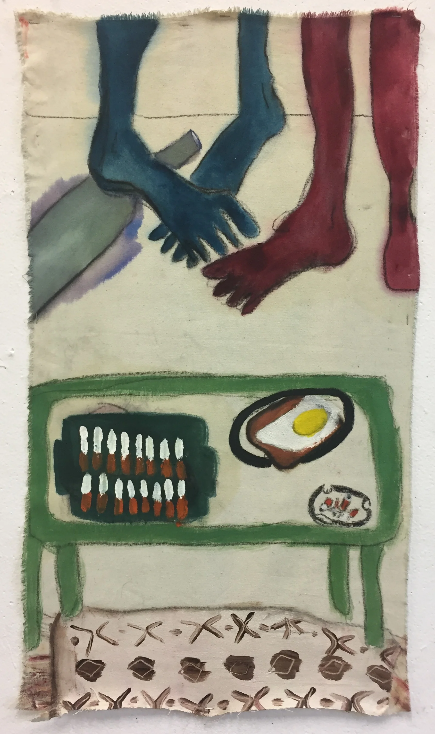 "Anthrax on Toast", 17x20 in, oil on raw canvas