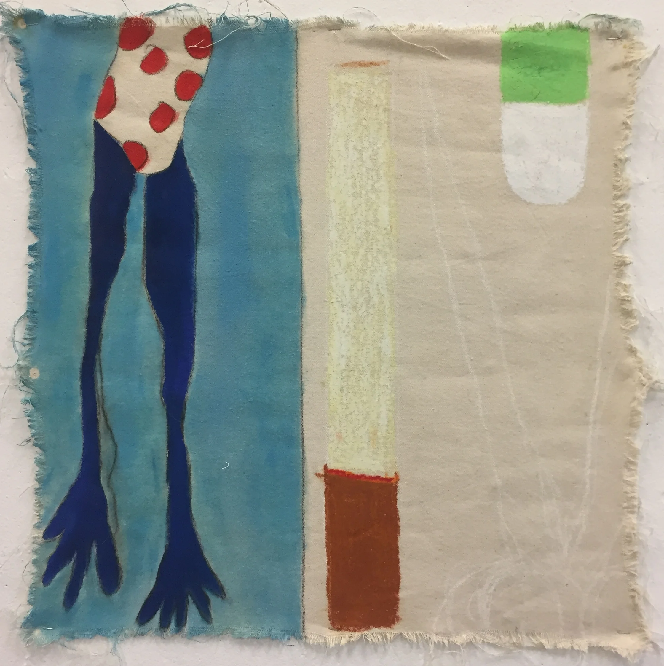 "Nativo Lodge", 2016, 24x24 in, oil and pastel on raw canvas