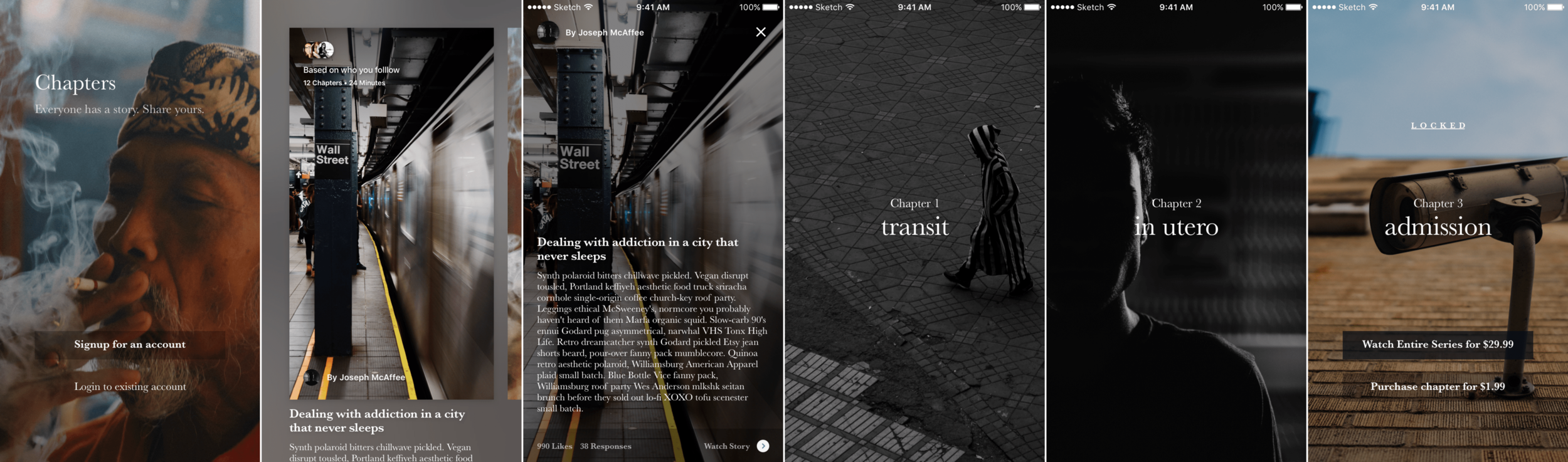 Stories (Chapters) concept for Artifact Labs.