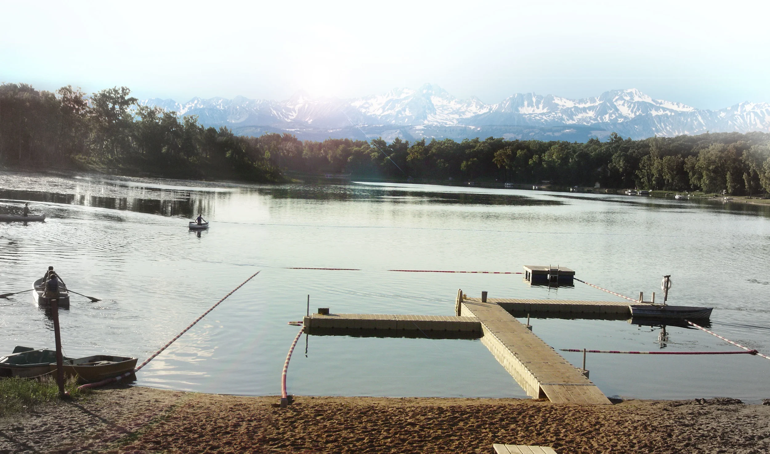 The waterfront at Camp Abercorn (without snow).