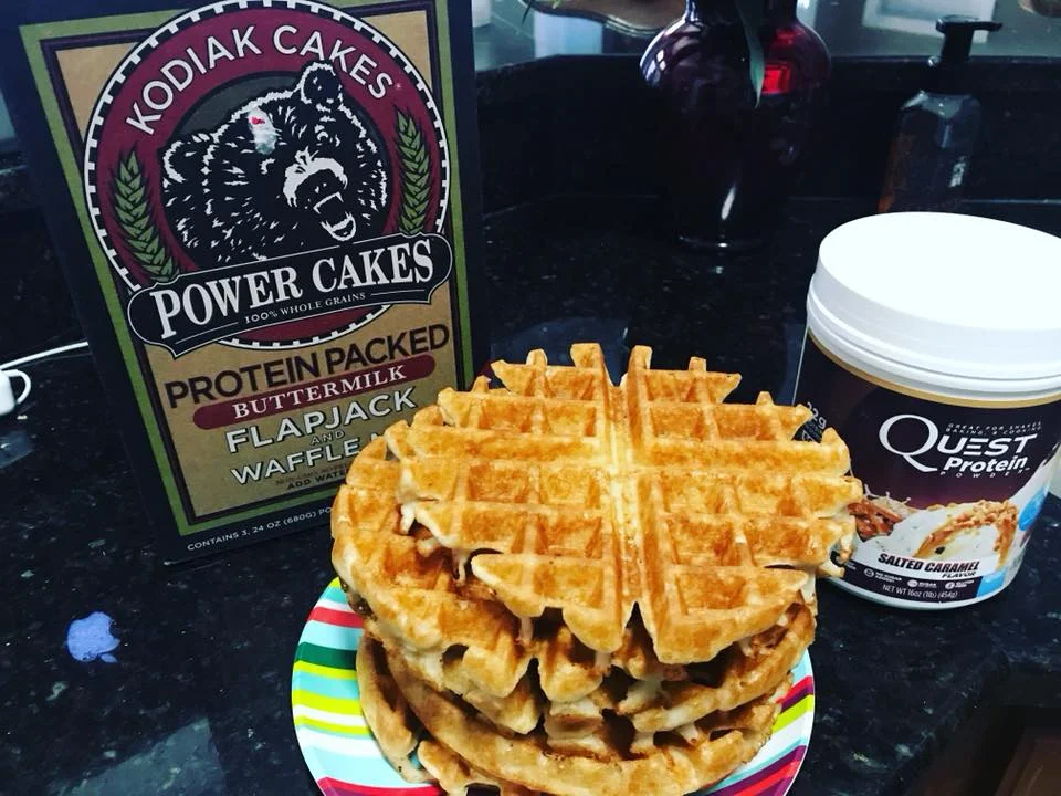 Kodiak Cakes/Quest Protein Waffles