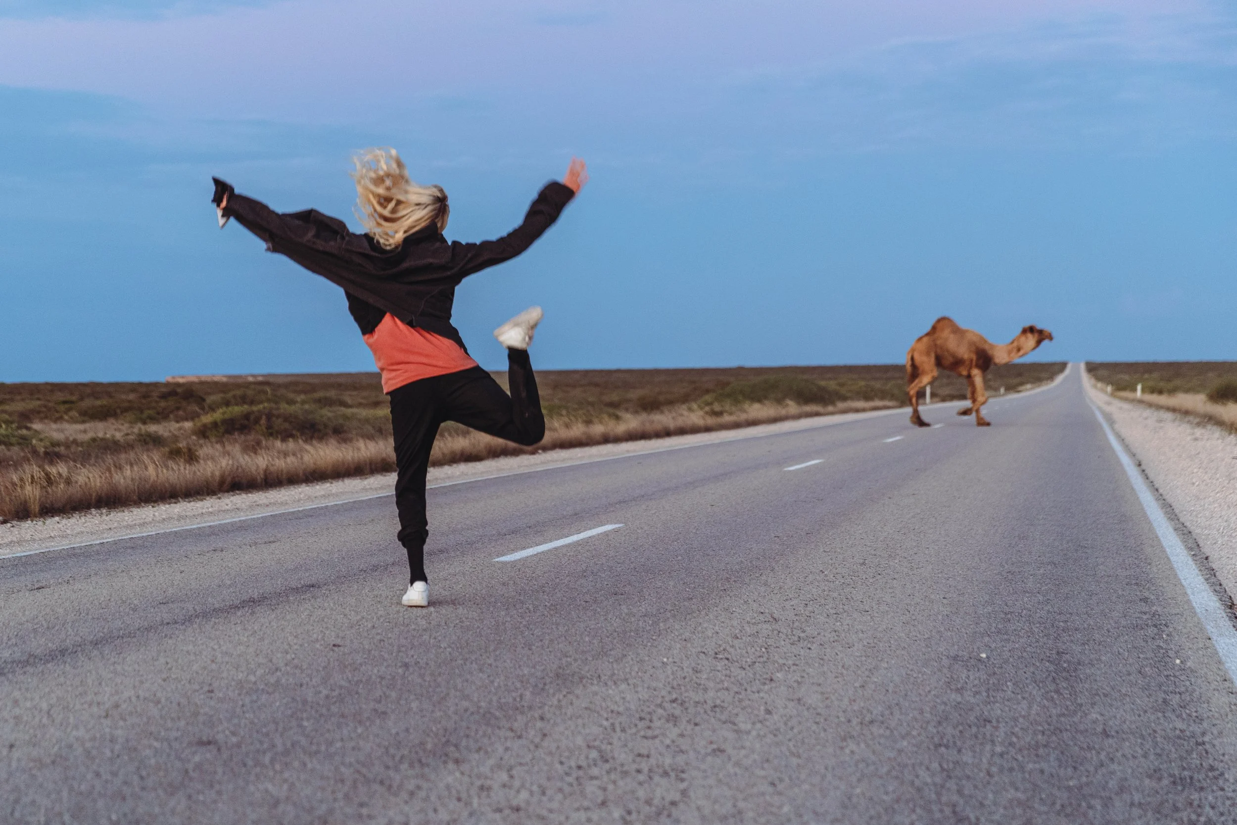Lifestyle Image: Laura Enever chasing camels