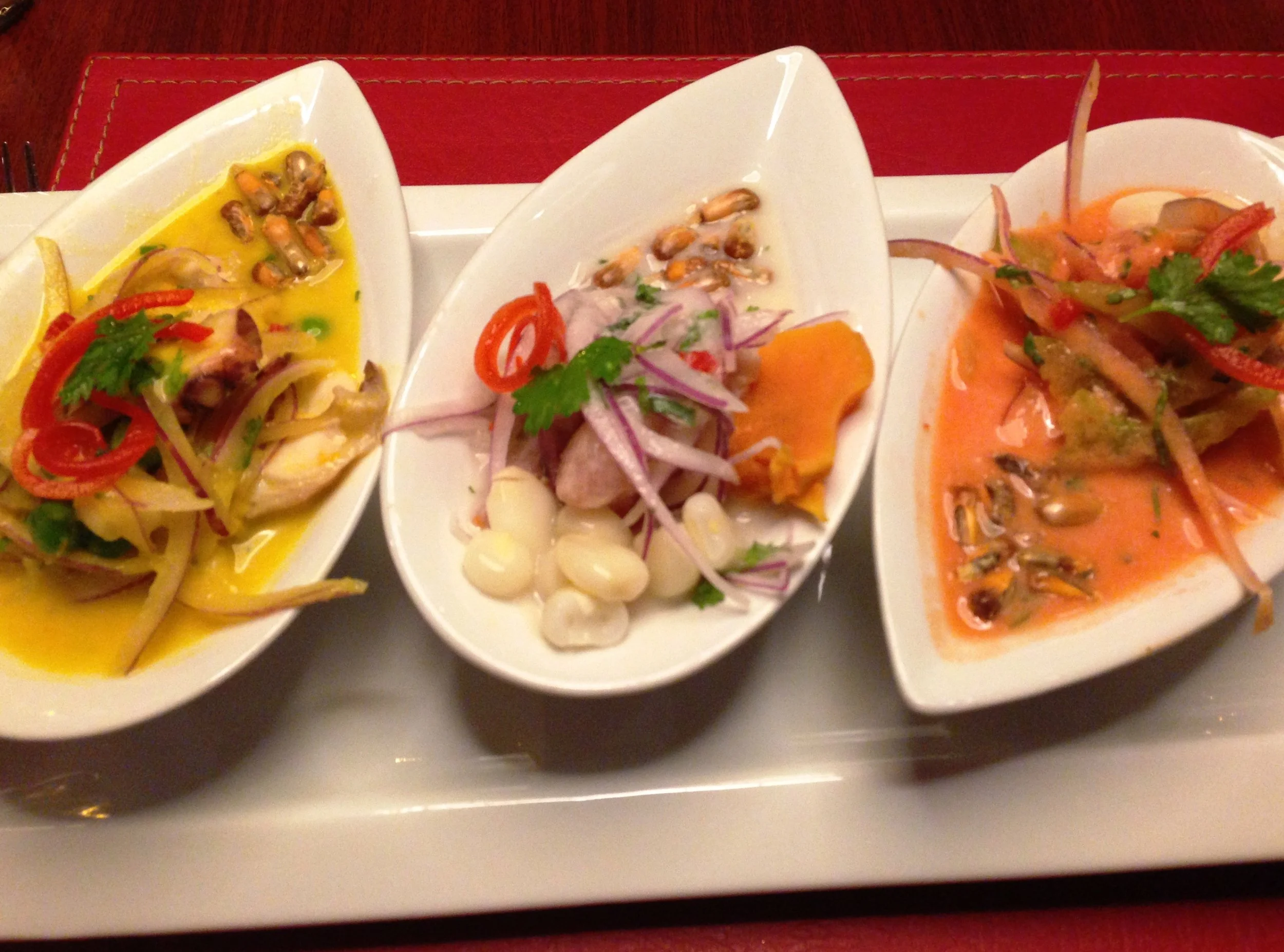 Ceviche trio in Vina del Mar, Chile