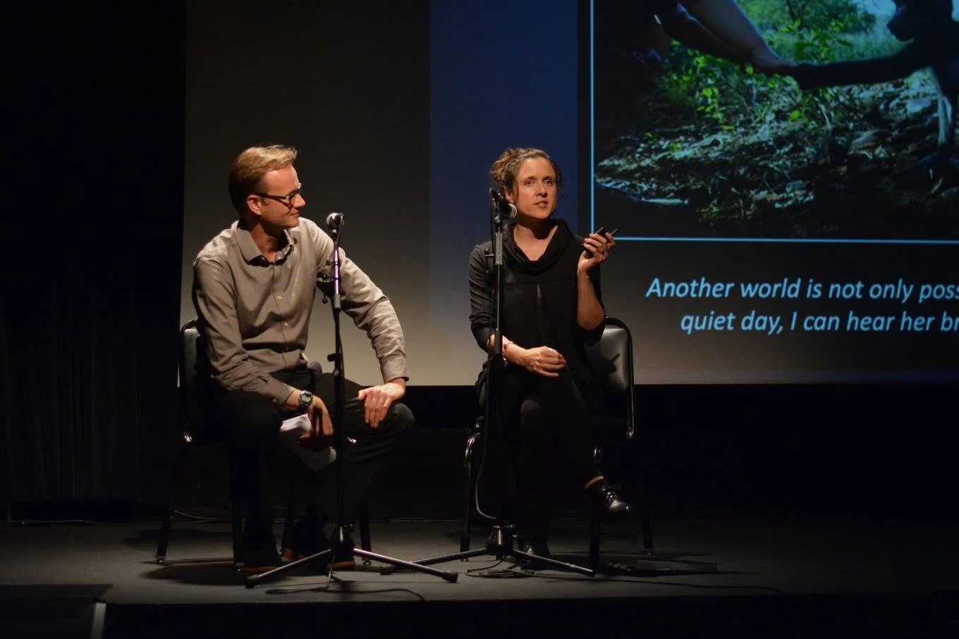 Martin Rowe and Jo-Anne McArthur discuss Captive: the Book at the Compassion Arts & Culture and Animals Festival , October 21, 2017. Photo by Emily Lavieri-Scull