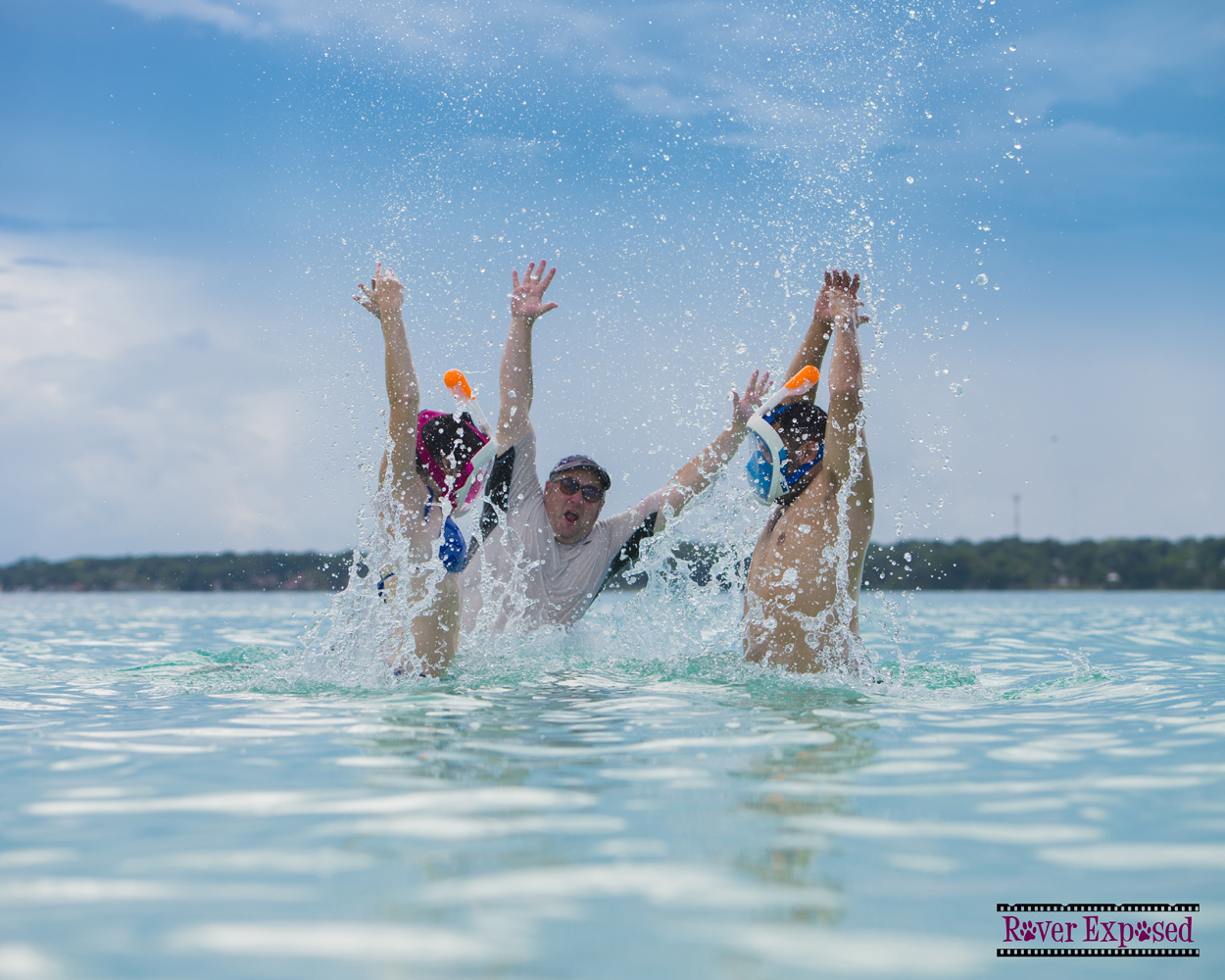 splashing in Bacalar
