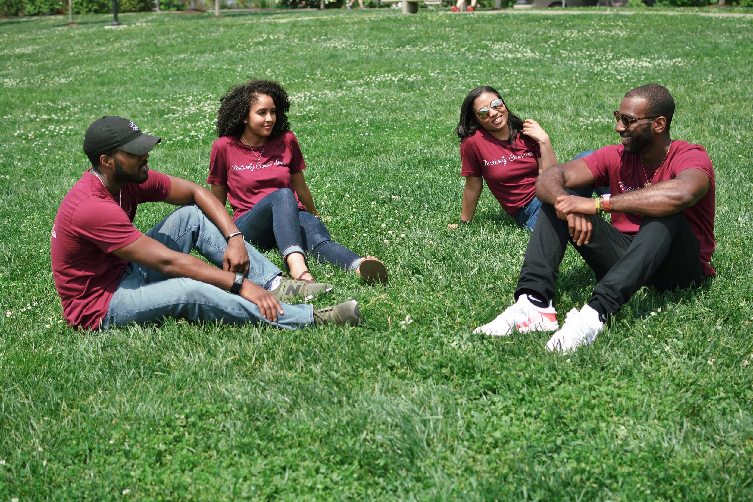 The Nucleus Team of Positively Caviar (left to right) Jean Claude Louis-Charles III, Shayma Sulaiman, Nikki Abraham and Chazz Scott