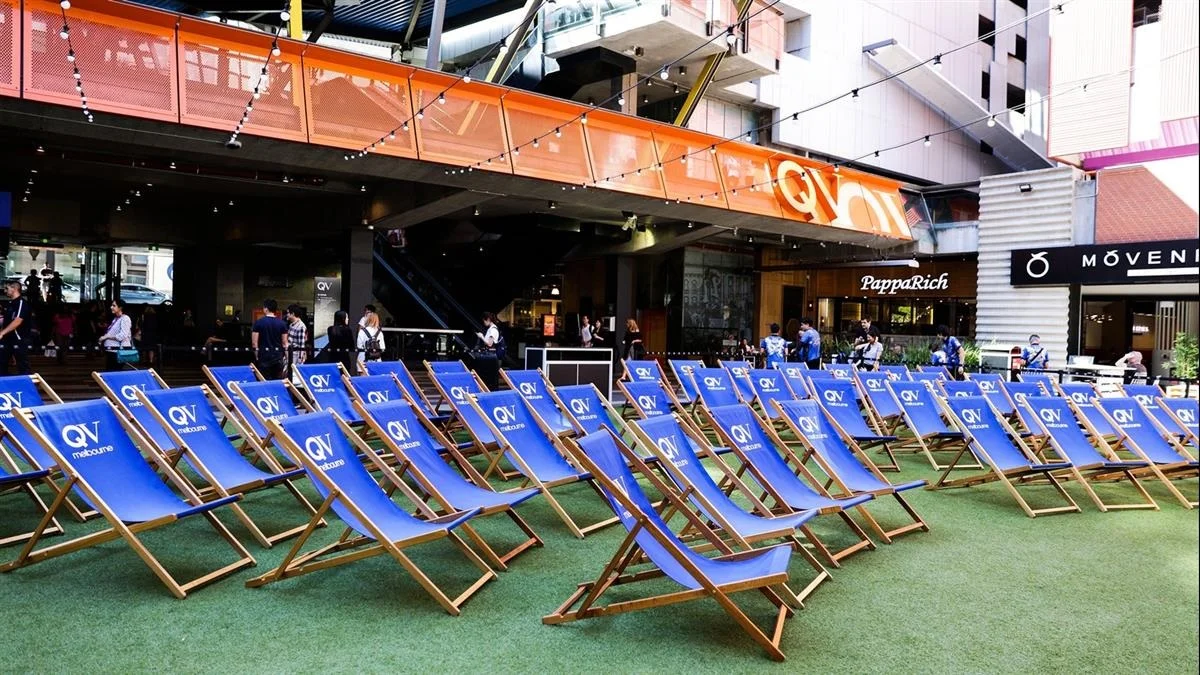 A temporary outdoor cinema pops up at one of Melbourne's central shopping hubs, QV image via Visit Melbourne