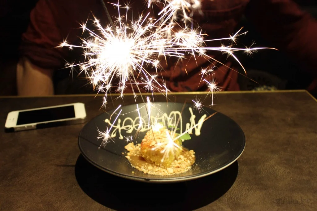 Melbourne Middle-Eastern restaurant, Maha dishing up a complimentary birthday cake to the birthday guest image via Melludee