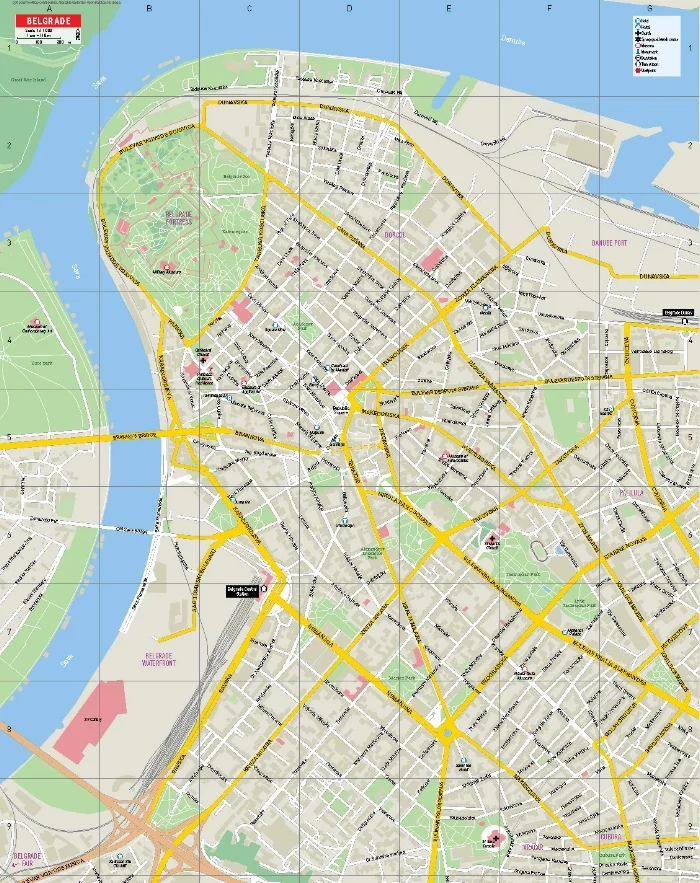 Map of Belgrade - By In Your Pocket, A complete guide to Belgrade - Food, Nightlife, Sites and much more