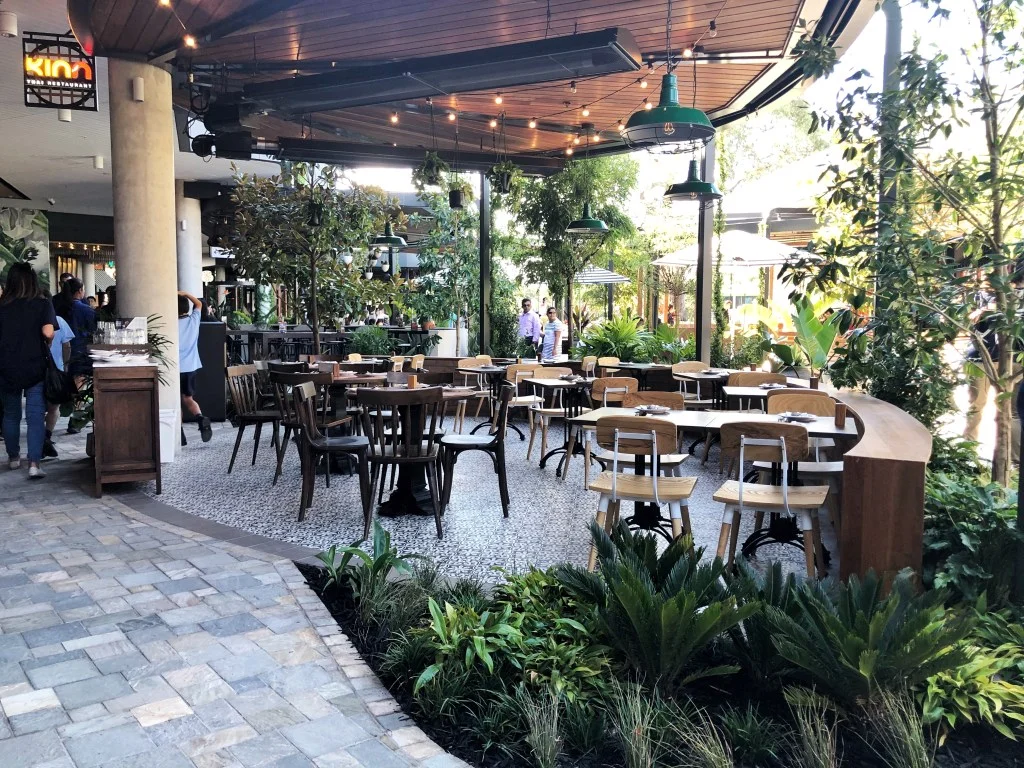 Outside Eating at Westfield Plenty Valley with internal ambience in an external environment