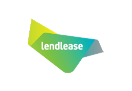 Lendlease logo with green, blue, black, and pink shapes.