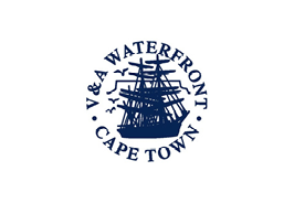 Waterfront Cape Town logo featuring a sailing ship with the words Waterfront Cape Town around it