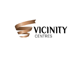 Vicinity Centres logo with stylized brown spiral and text